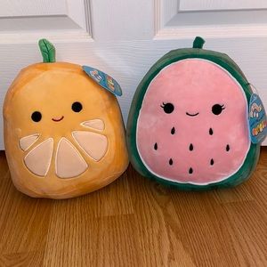 Orange and Watermelon Fruit squishmallows bundle